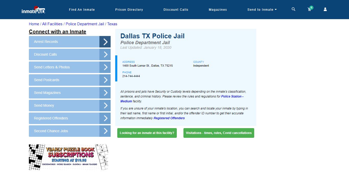 Dallas TX Police Jail & Inmate Search - Dallas, TX